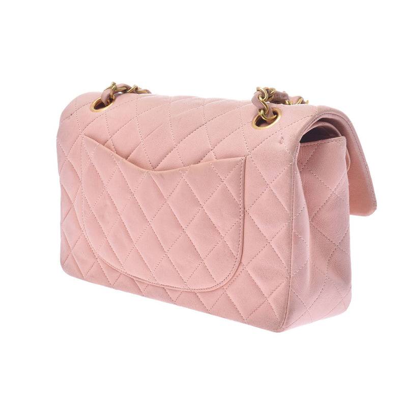 シャネルマトラッセ チェーンショルダーバッグ ピンク ゴールド金具