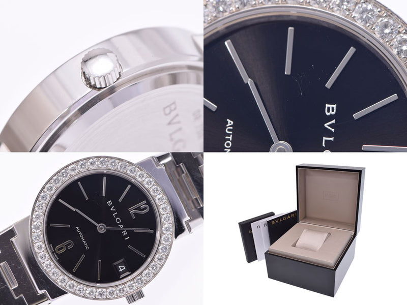 ブルガリ ブルガリブルガリ33 黒文字盤 ベゼルダイヤ BBW33GG メンズ