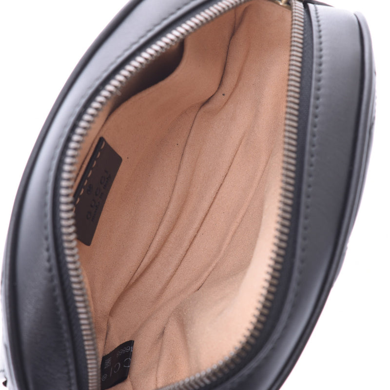 グッチGGマーモント ベルトバッグ ボディバッグ 黒 レディース