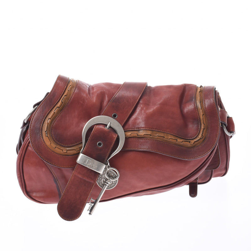 クリスチャンディオールガウチョ エンジ系 シルバー金具 レディース