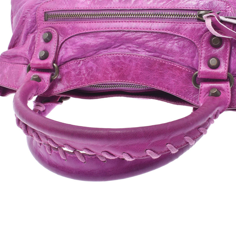 バレンシアガザ ファースト パープル レディース カーフ 2WAYバッグ