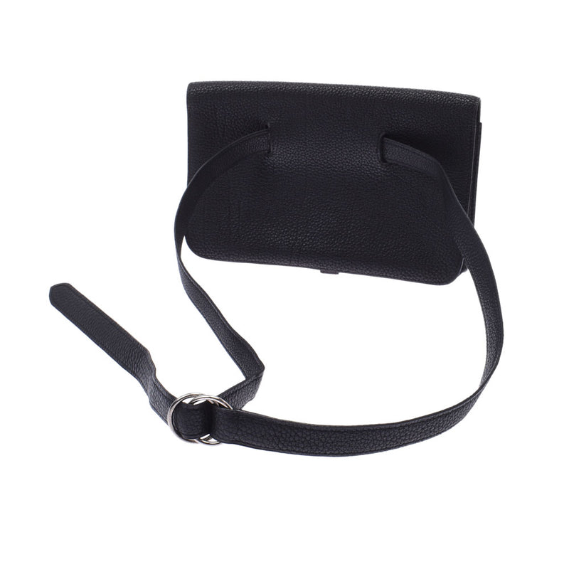 エルメスドゴン ベルトバッグ 黒 シルバー金具 □F刻印(2002年頃)刻印