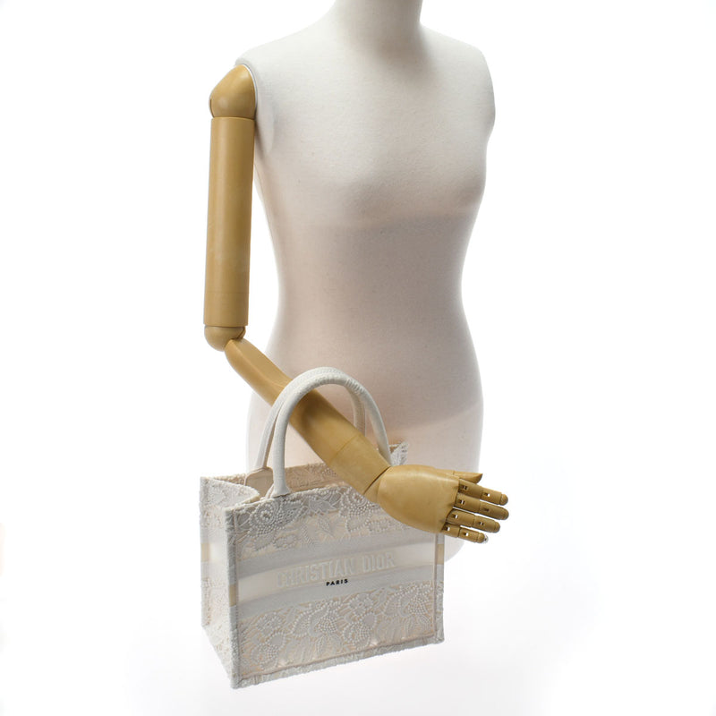 クリスチャンディオールブックトート 27 スモール ホワイト レディース