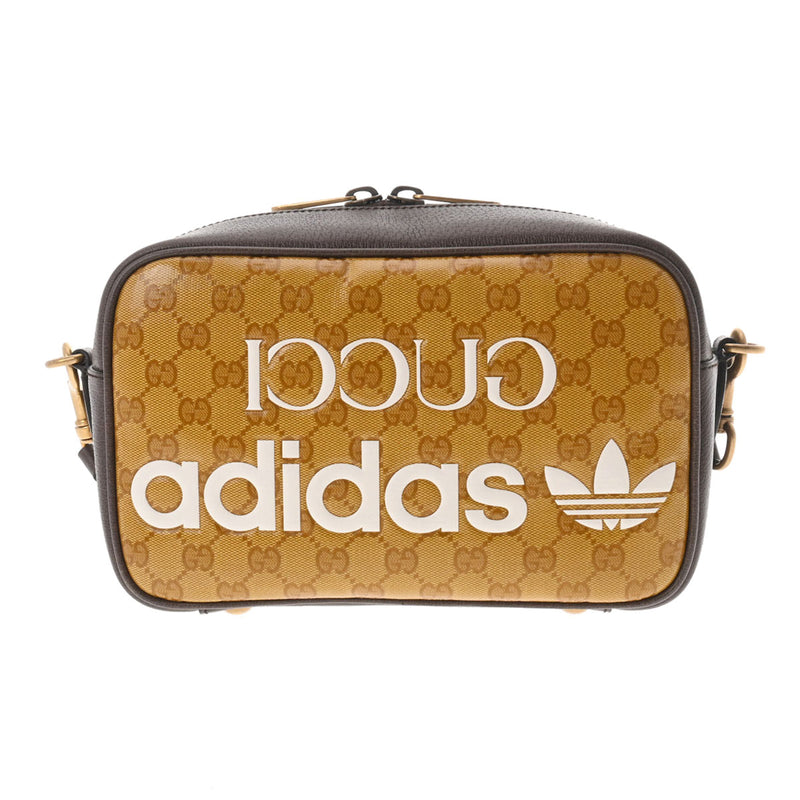 グッチグッチ アディダスコラボ 茶 ゴールド金具 レディース PVC