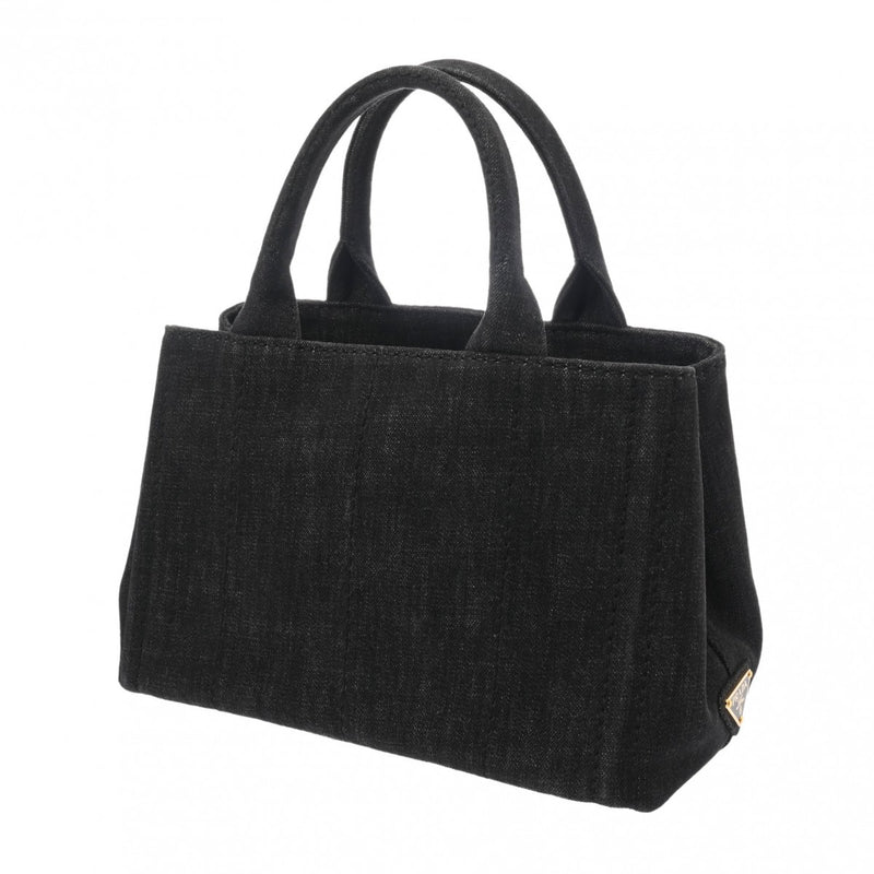 プラダカナパ ミニ 2WAY トートバッグ ノワール レディース デニム