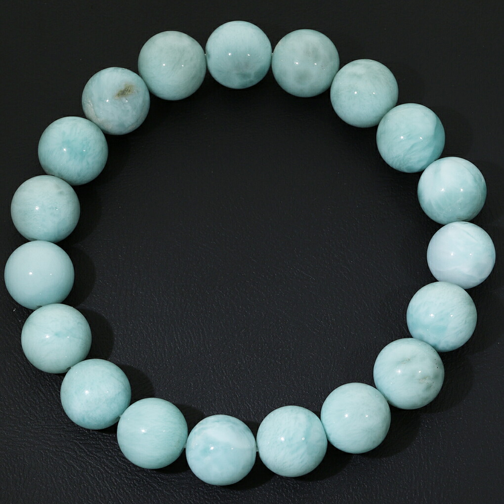 ラリマー ブレスレット 9.5mm 16.5cm レディース S サイズ 天然石