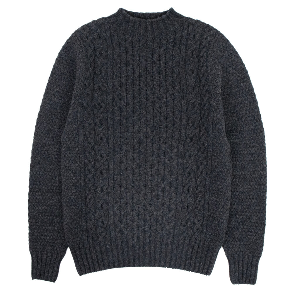 Drumohr（ドルモア）D4W105AR ラムズウール ケーブル編み モックネック