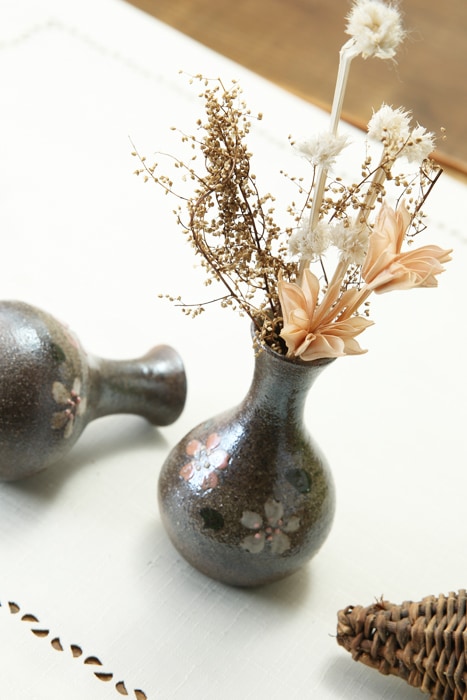 益子焼 作家 花瓶 益子焼｜【益子焼】ミニ一輪挿し【炭化焼シリーズ