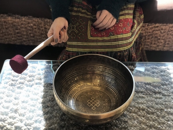 シンギングボウル【φ26cm】【ロータス・蓮の花】【G】【ハンドメイド