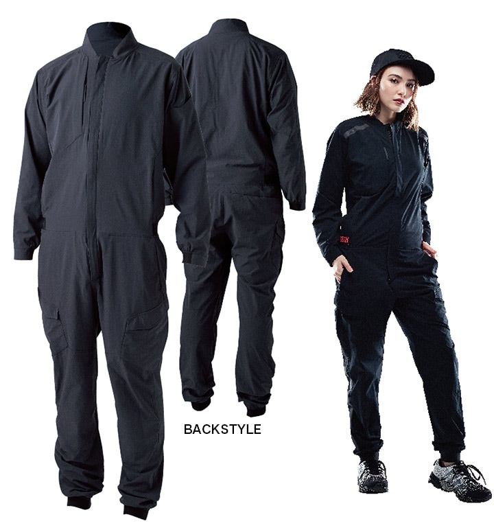 TS-デザイン 長袖つなぎ 薄手生地 オーバーオール 9110 TS 4D