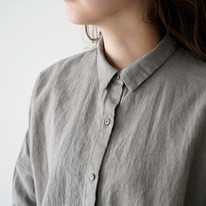 evam eva エヴァムエヴァ water linen shirt ウォーターリネン シャツ