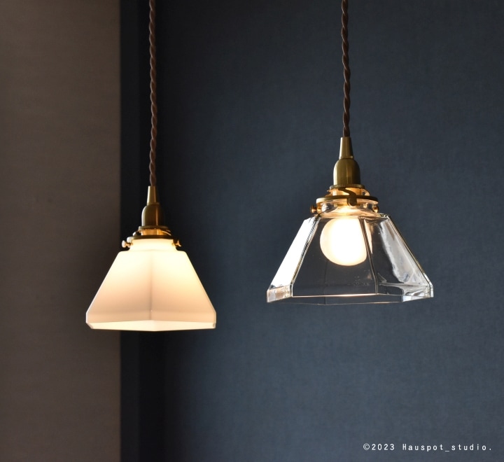 ペンダントライト シェード ガラス ｜乳白色、クリア｜【※電球