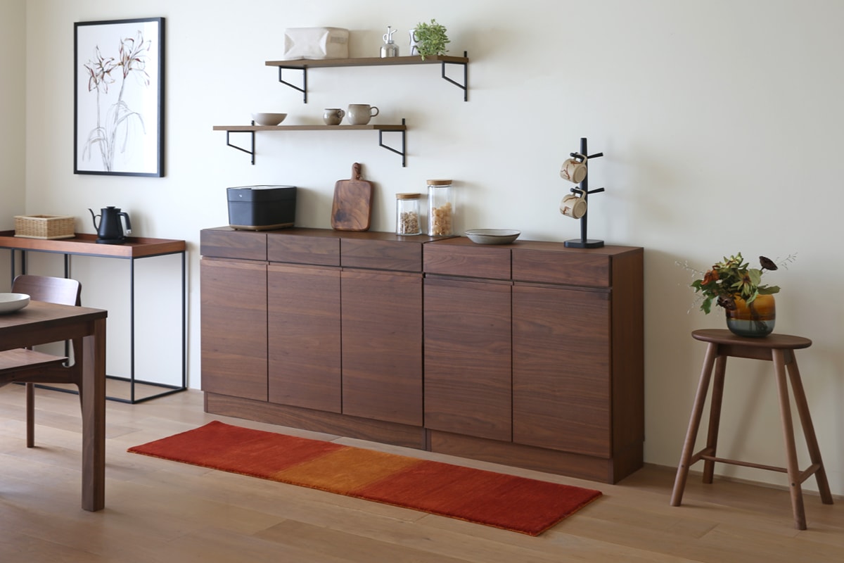 LECCE 80薄型キャビネット ウォルナット