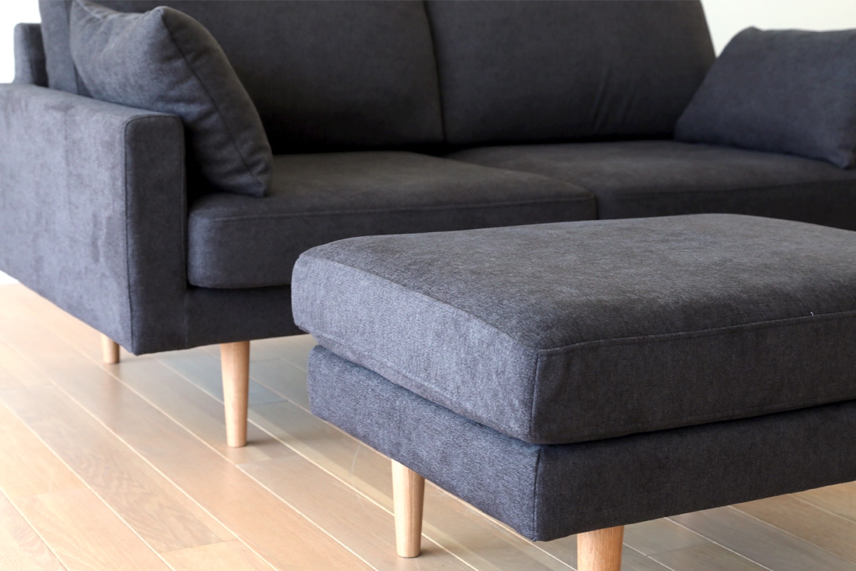 LEO SOFA オットマン ライトブルー オーク脚/ウォルナット脚