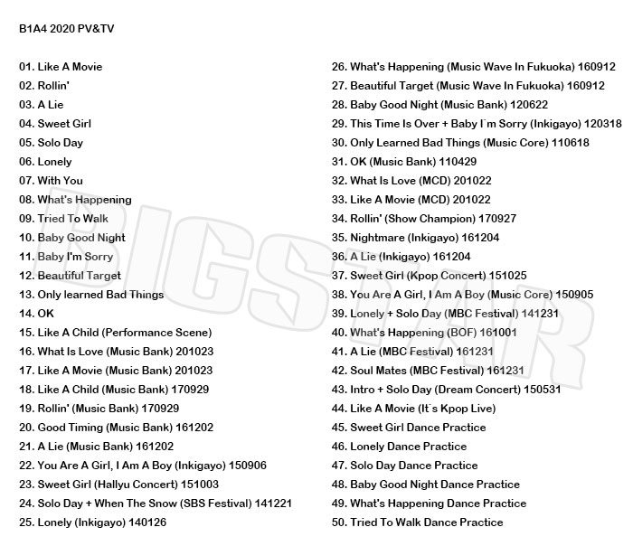 K-POP DVD B1A4 2024 PV/TV - REWIND Like a Movie Rollin' A lie