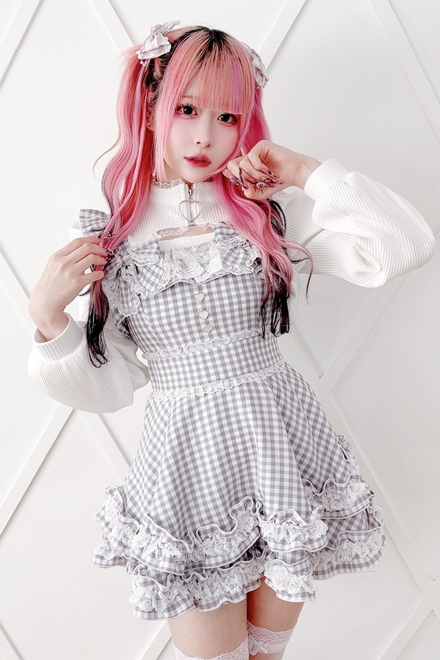 Princess Melody】ダブルりぼんギンガムキャミワンピース - グレー