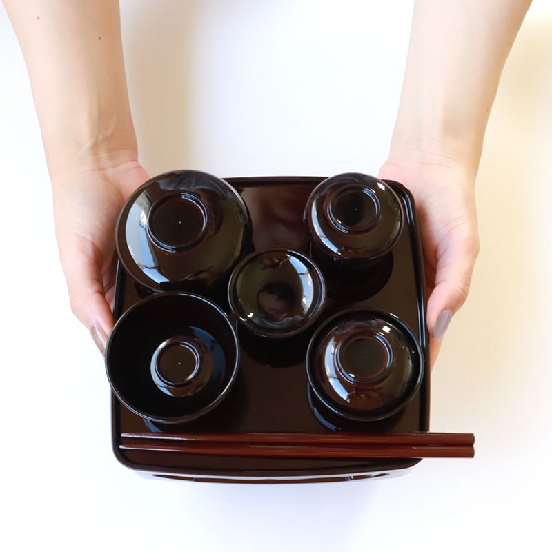 紀州塗り 仏膳セット お仏壇用 日本製 5.5寸 16.5cm 低型 仏器膳セット