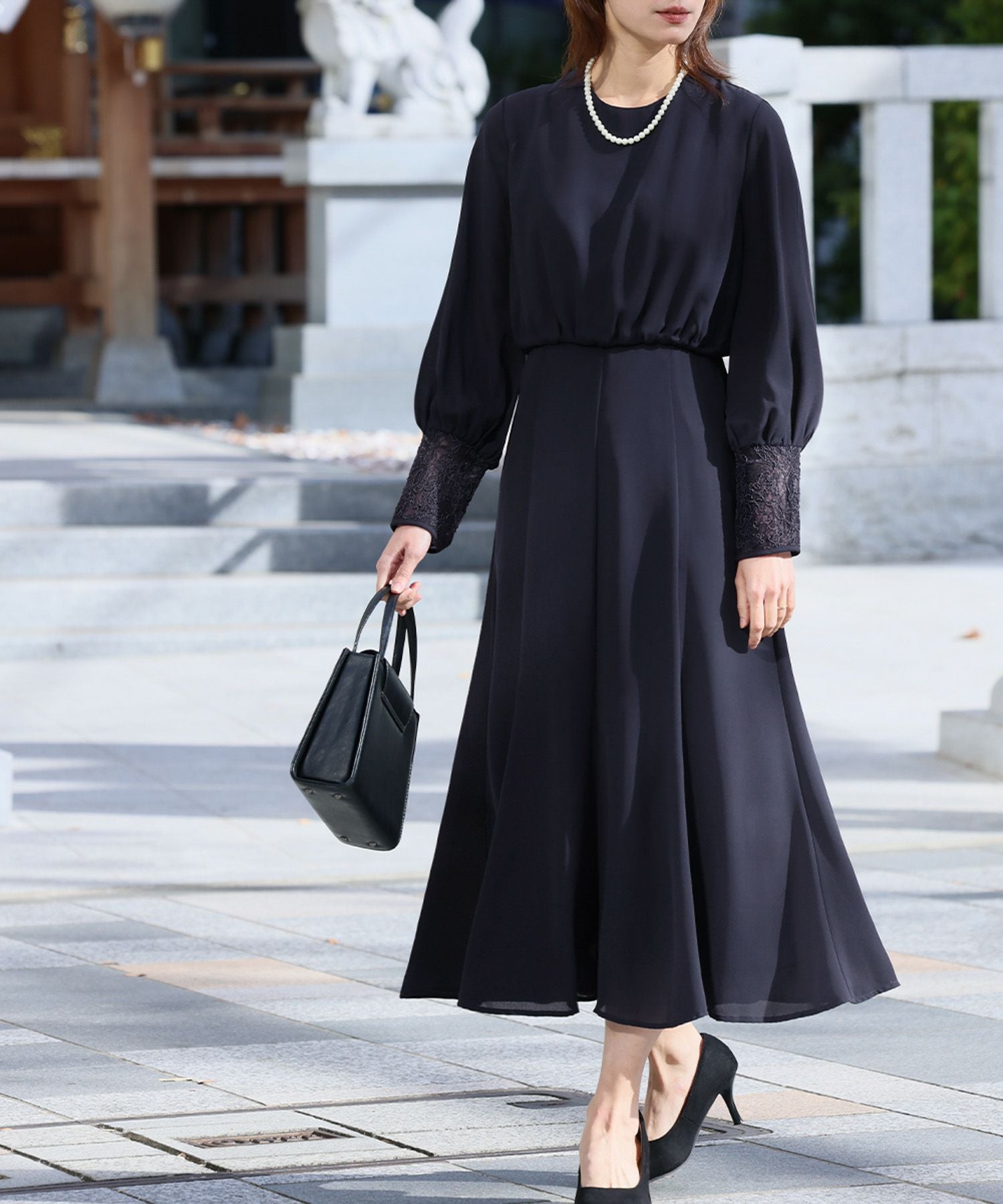 入学式・卒業式・七五三対応 | レースカフスマーメイドワンピース