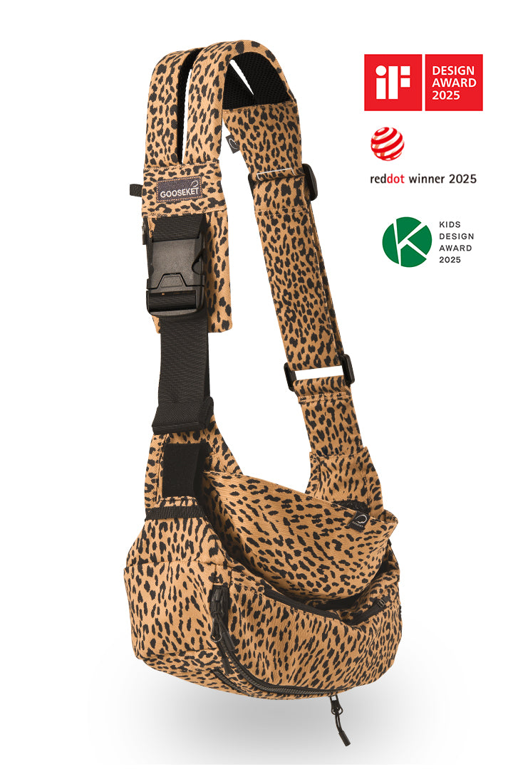 グスケット365抱っこ紐Plus【抱っこ紐+バッグ】ブラウンレオパード
