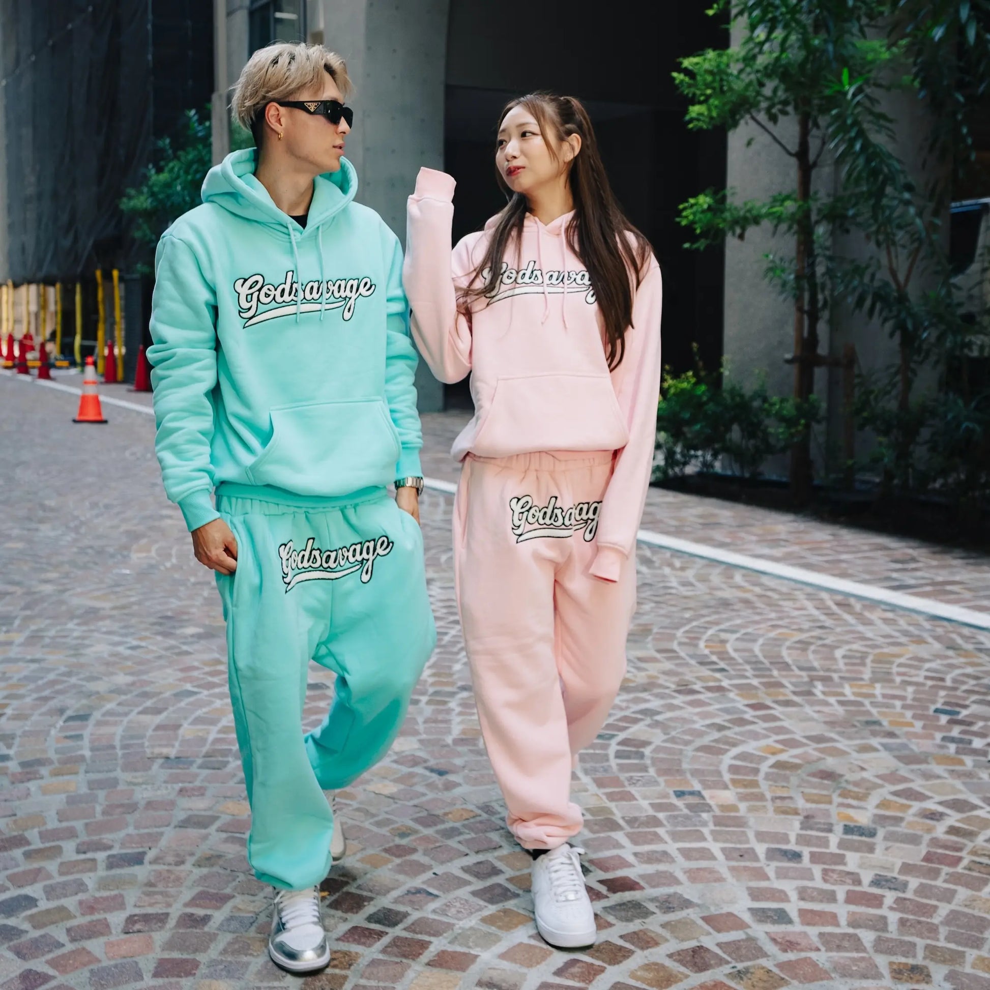 WAVY LOGO SWEATPANTS - PINK – god savage