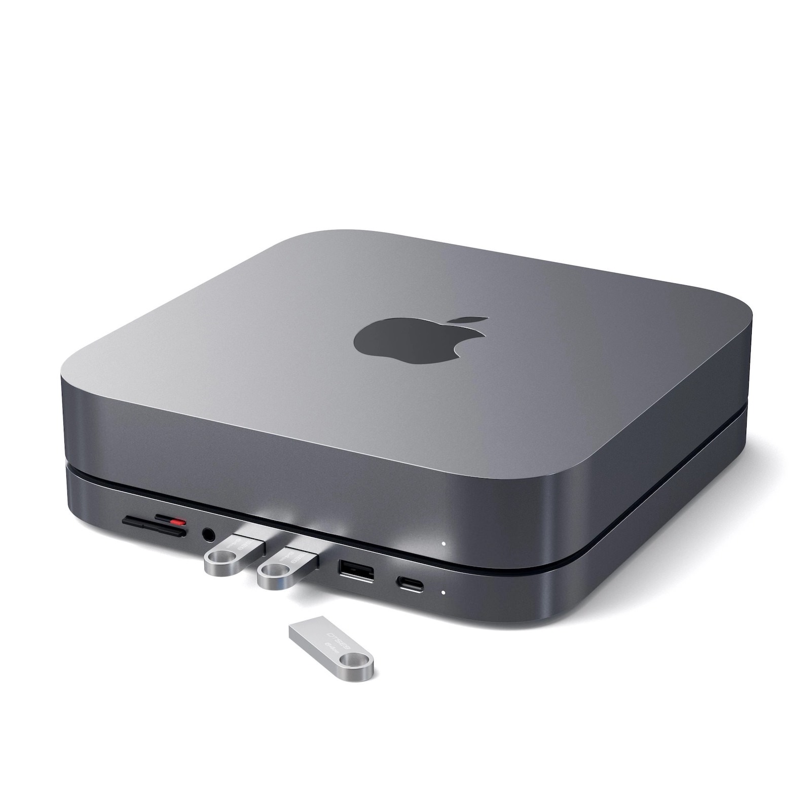 Satechi、Mac mini (2018)と一体化するスタンド型ハブを発表 日本でも