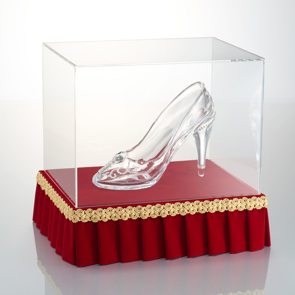 履けるガラスの靴デコレーションハート（右足）赤バラ付き（プロポーズ