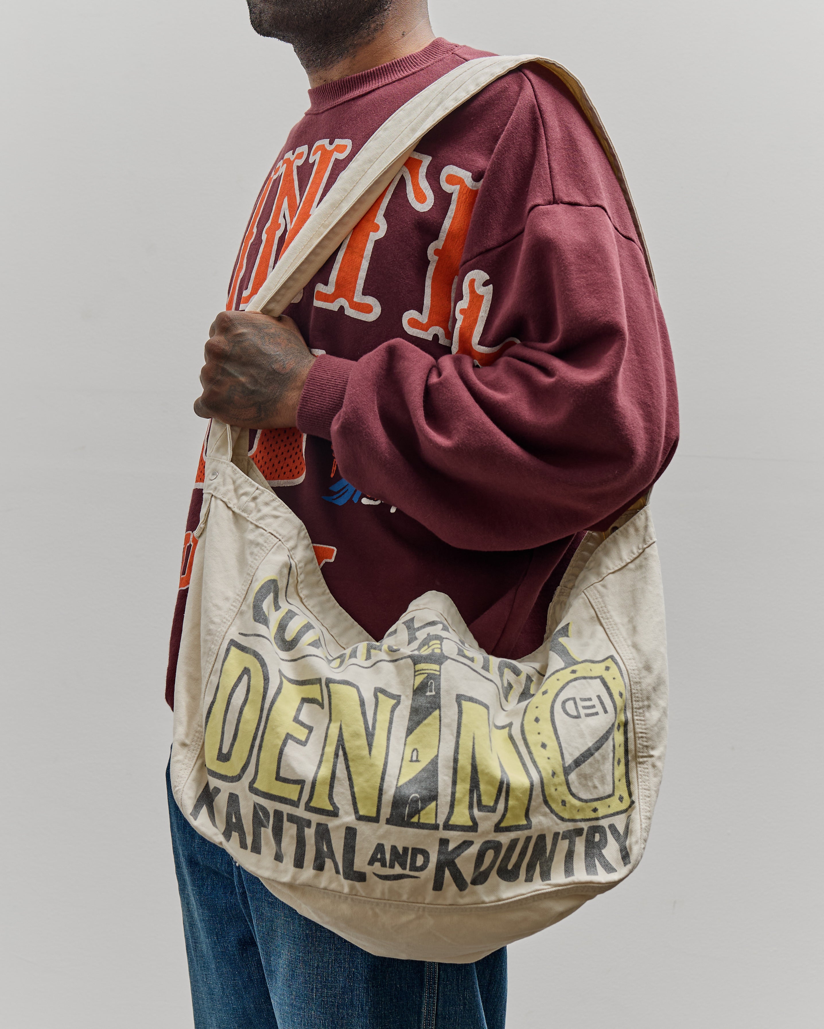 Kapital Canvas News Paper Bag (GUIDING LIGHT), Ecru – Glasswing