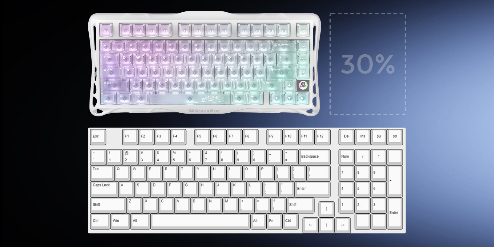 Mercury K1 Lite - Crystal Aurora | 75%ゲーミングメカニカル
