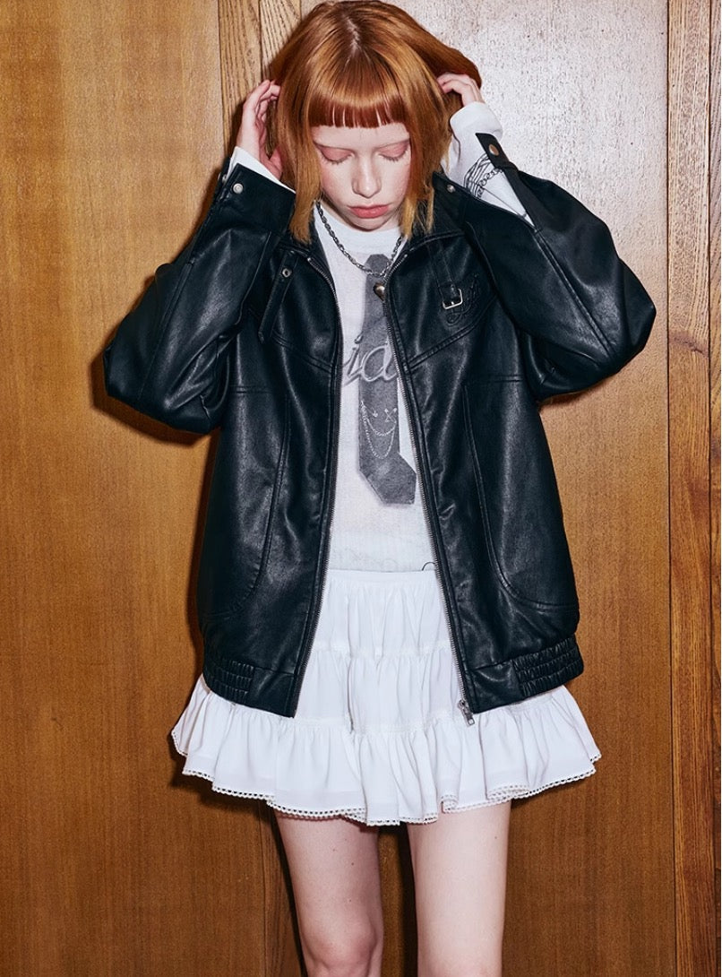 極美品 アナイ シープレザージャケット ベージュ 36 ジッパー ノー