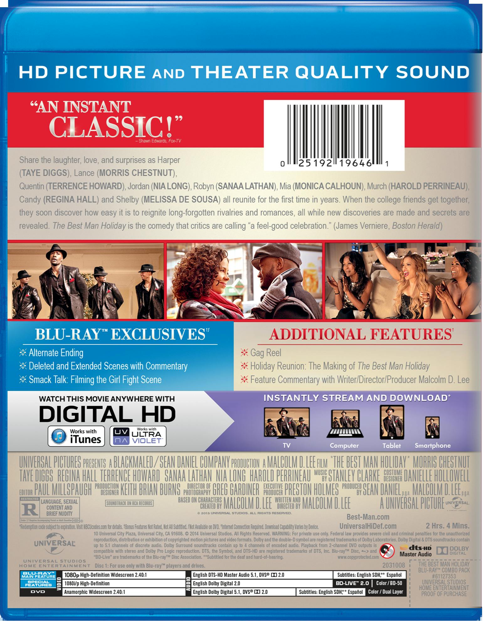 The Best Man Holiday (DVD + Digital) [Blu-ray] – GRUV Entertainment