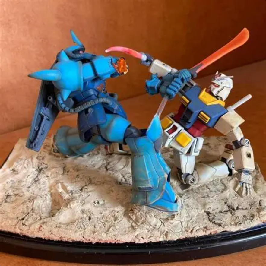 グフvsガンダム 砂漠ジオラマ｜ちっぷさんのガンプラ作品｜GUNSTA