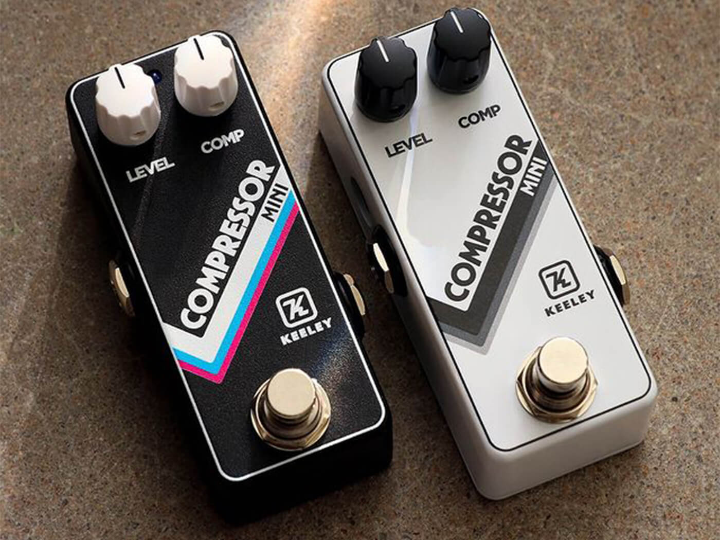 The Keeley Electronics Compressor Mini has two knobs and a small