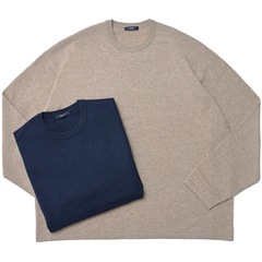 SALE】YLEVE（イレーヴ）ハイゲージギザコットンクルーネックニット