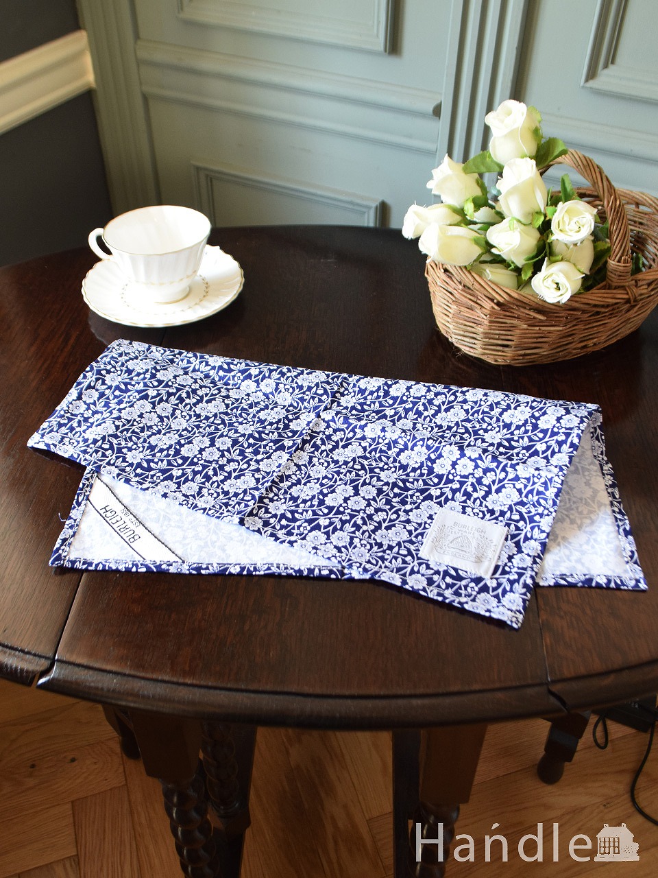英国限定】バーレイ×Bedeck テーブルランナー ブルーキャリコ 英国限定