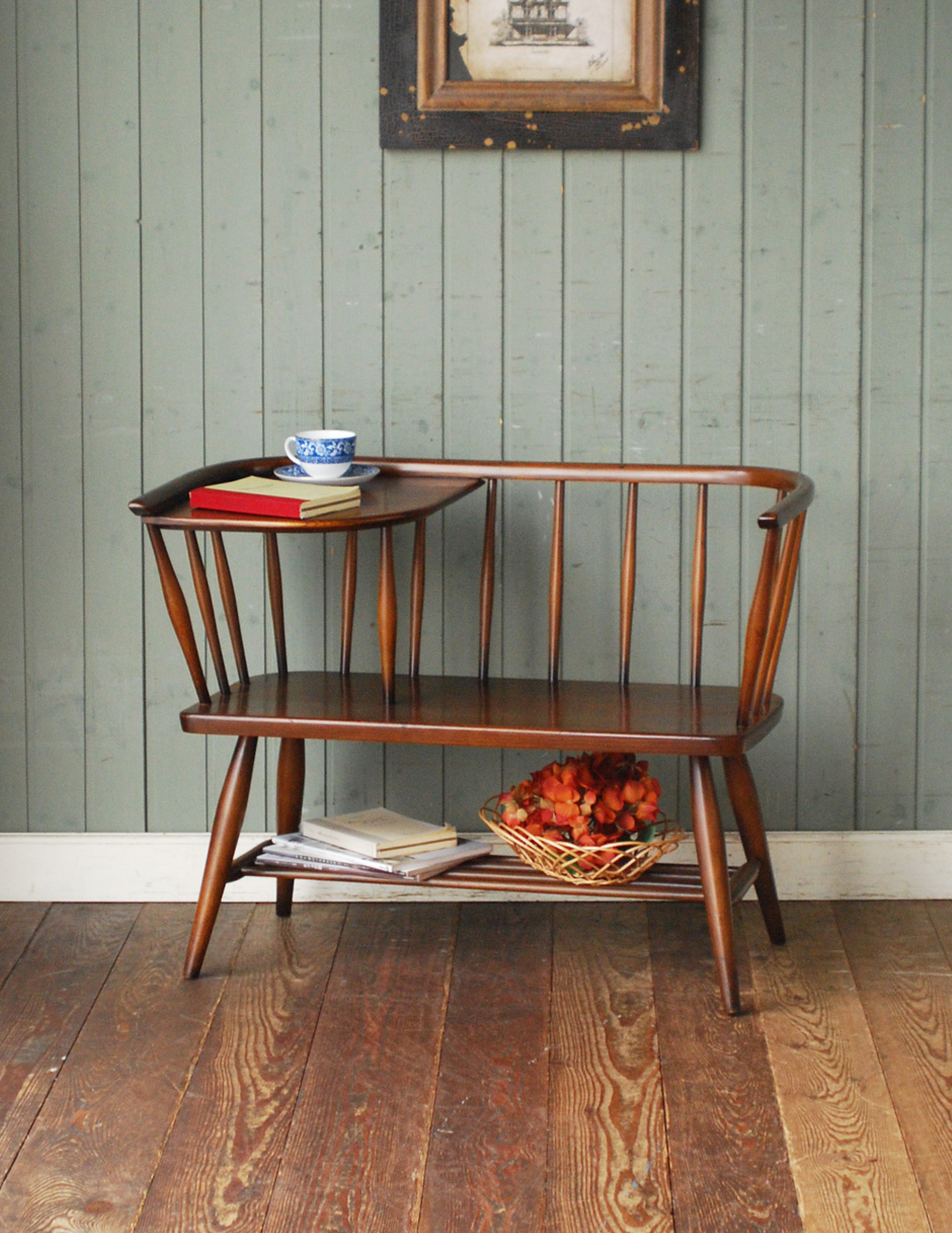 シンプルなヴィンテージチェア、アーコール社のテレフォンベンチ(k