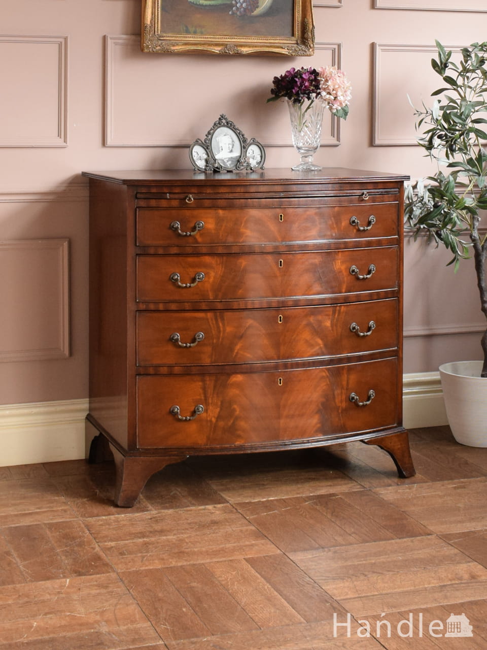 南フランススタイルのアンティーク家具、オーク材の3段チェスト