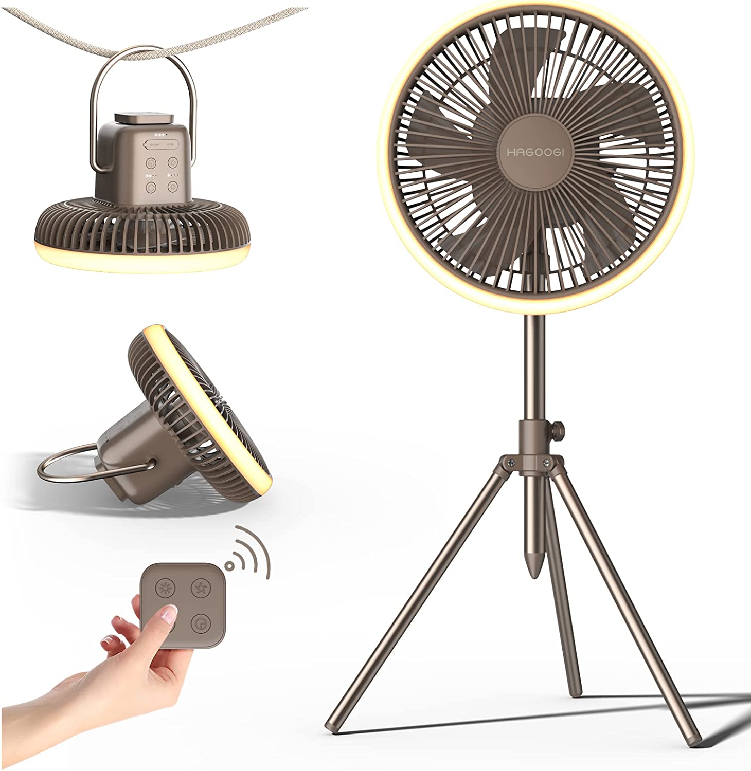 HAGOOGI(ハゴオギ) 扇風機 キャンプ 車中泊 多機能 壁掛け 吊り下げ