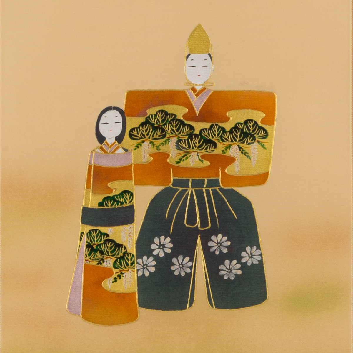 真作/聴宗/雛図/布袋屋掛軸HH-225 真作/聴宗/雛図/布袋屋掛軸HH-225