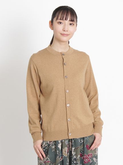 マーセライズドウールコットンニットカーディガン（カーディガン
