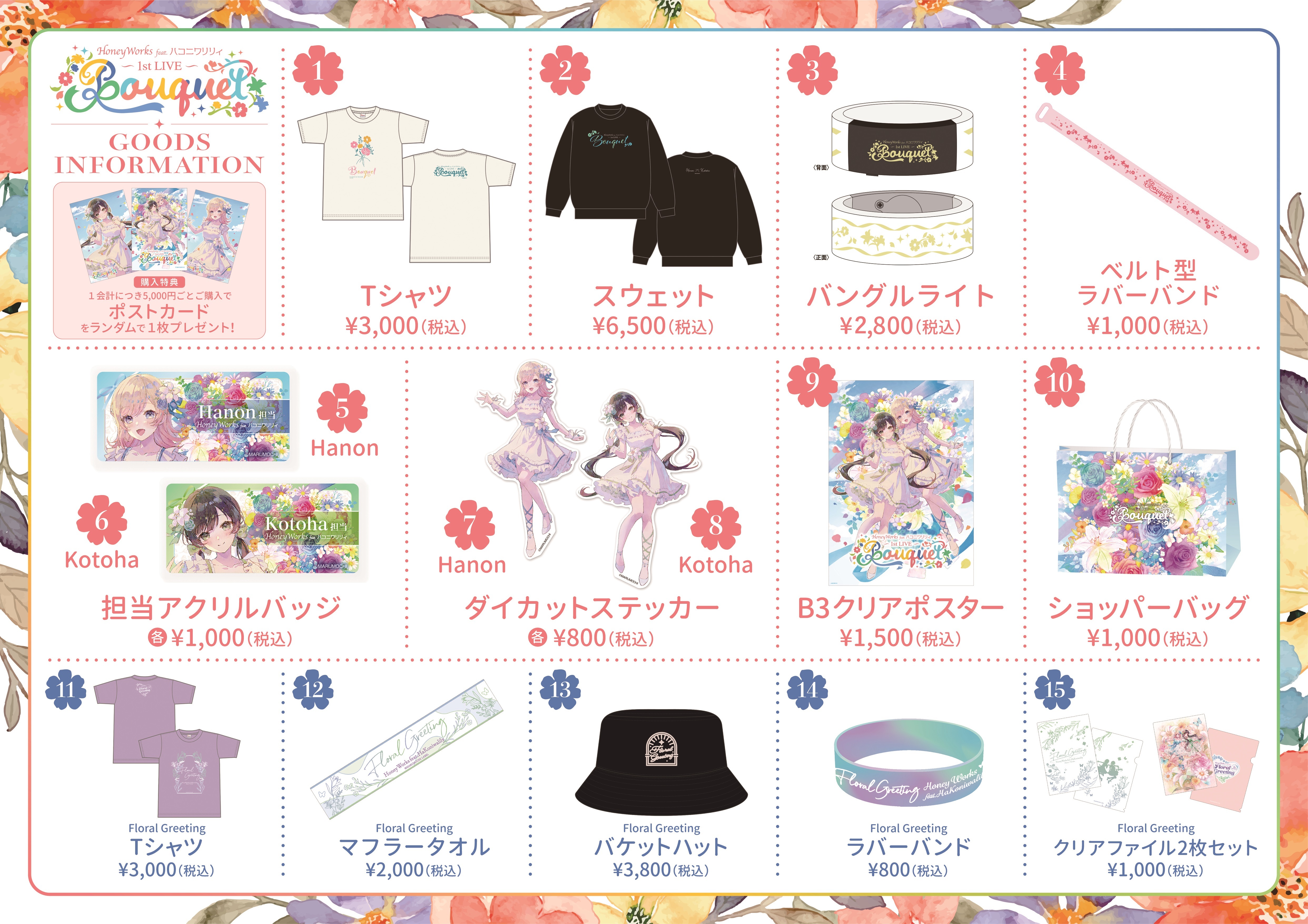 HoneyWorks feat.ハコニワリリィ 1st LIVE「Bouquet」グッズ情報を公開