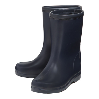 リニューアル 紺色無地レインブーツ 上品なツヤけし濃紺カラー 18&