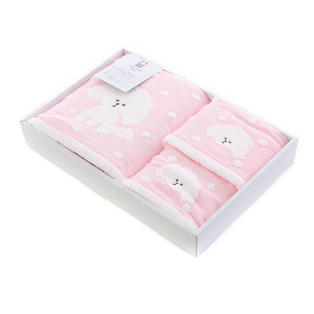 今治ボックス入り] 3枚セット COCOちゃんガーゼ バスタオル フェイス