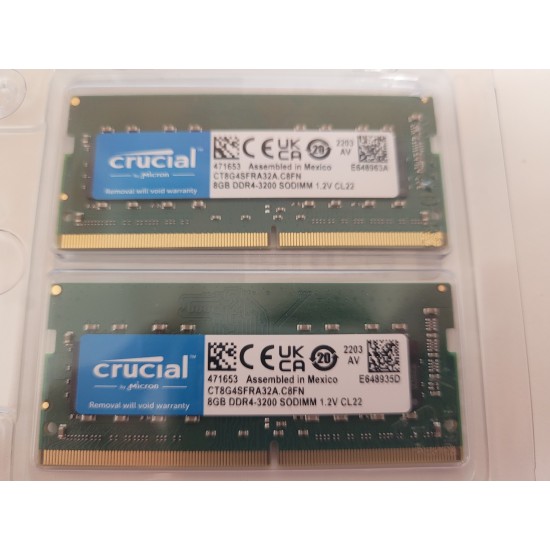 Kit Memorie Laptop RAM Crucial SODIMM 16GB (2x8GB) DDR4 3200Mhz