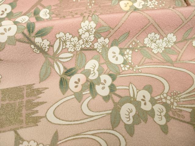 平和屋着物○訪問着 駒刺繍 流水花籬文 暈し染め 金彩