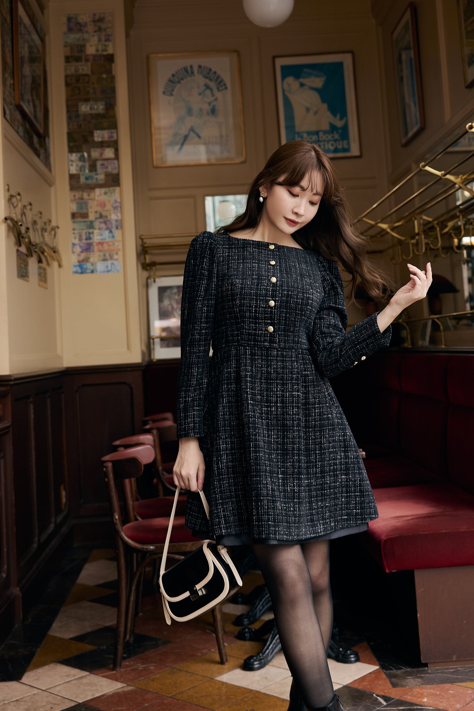 herlipto Mondrian Tweed Mini Dress Sサイズ
