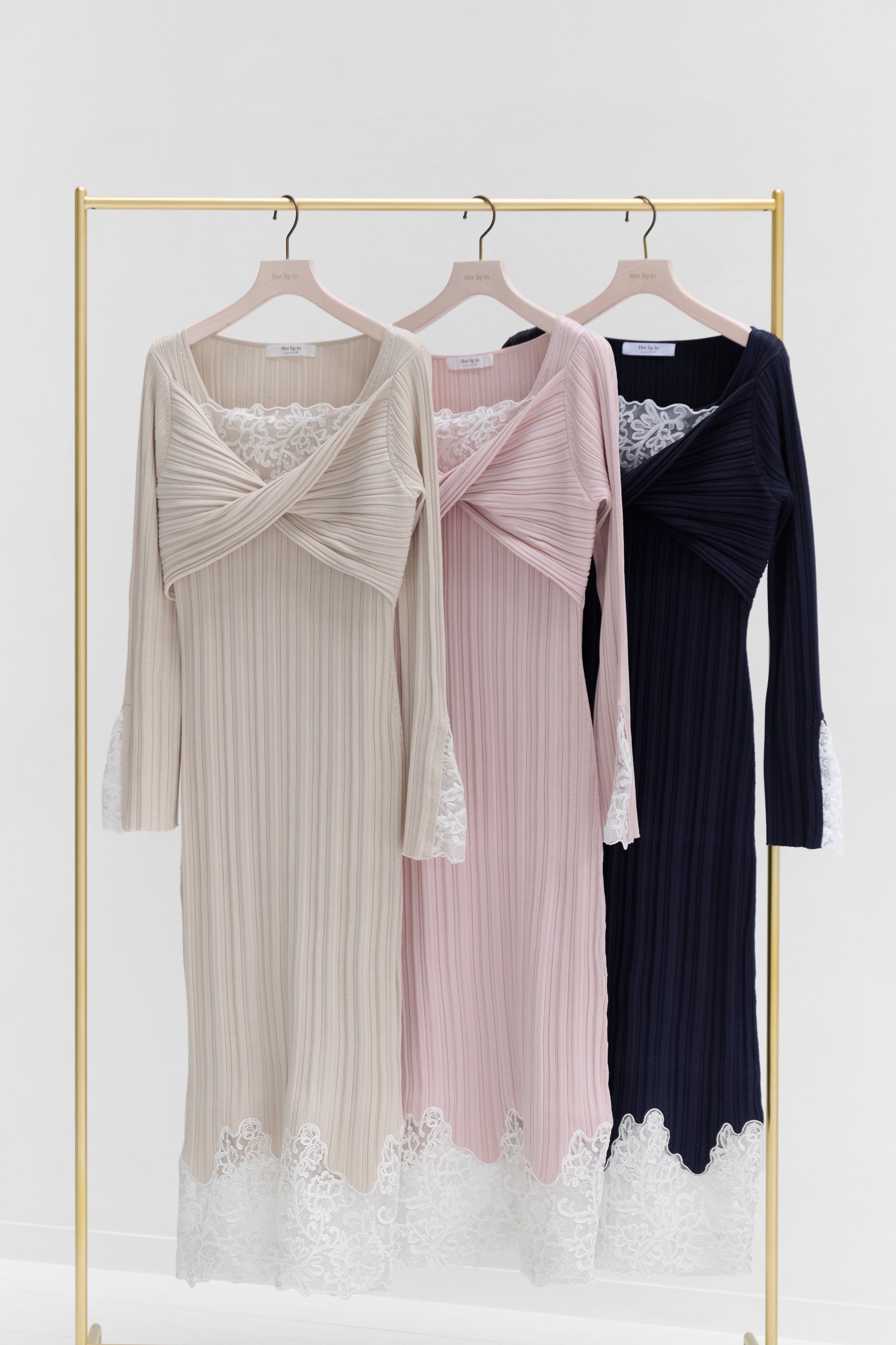 Lilou Lace Hem Knit Dress