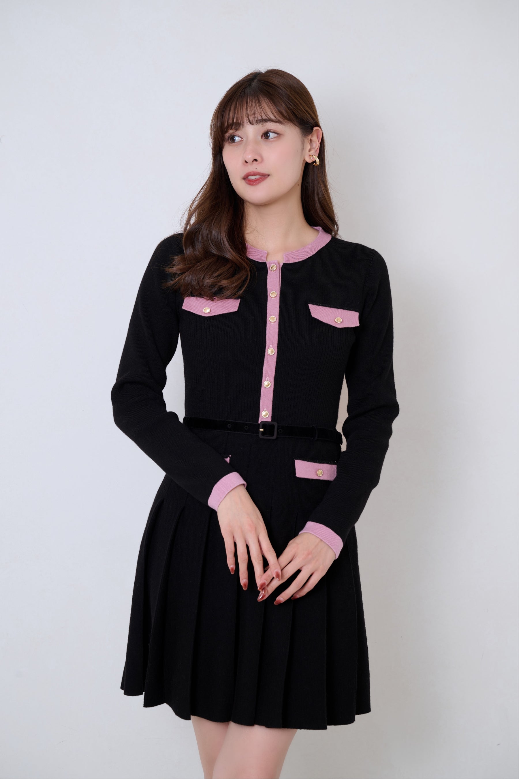 Gabrielle Belted Knit Dress