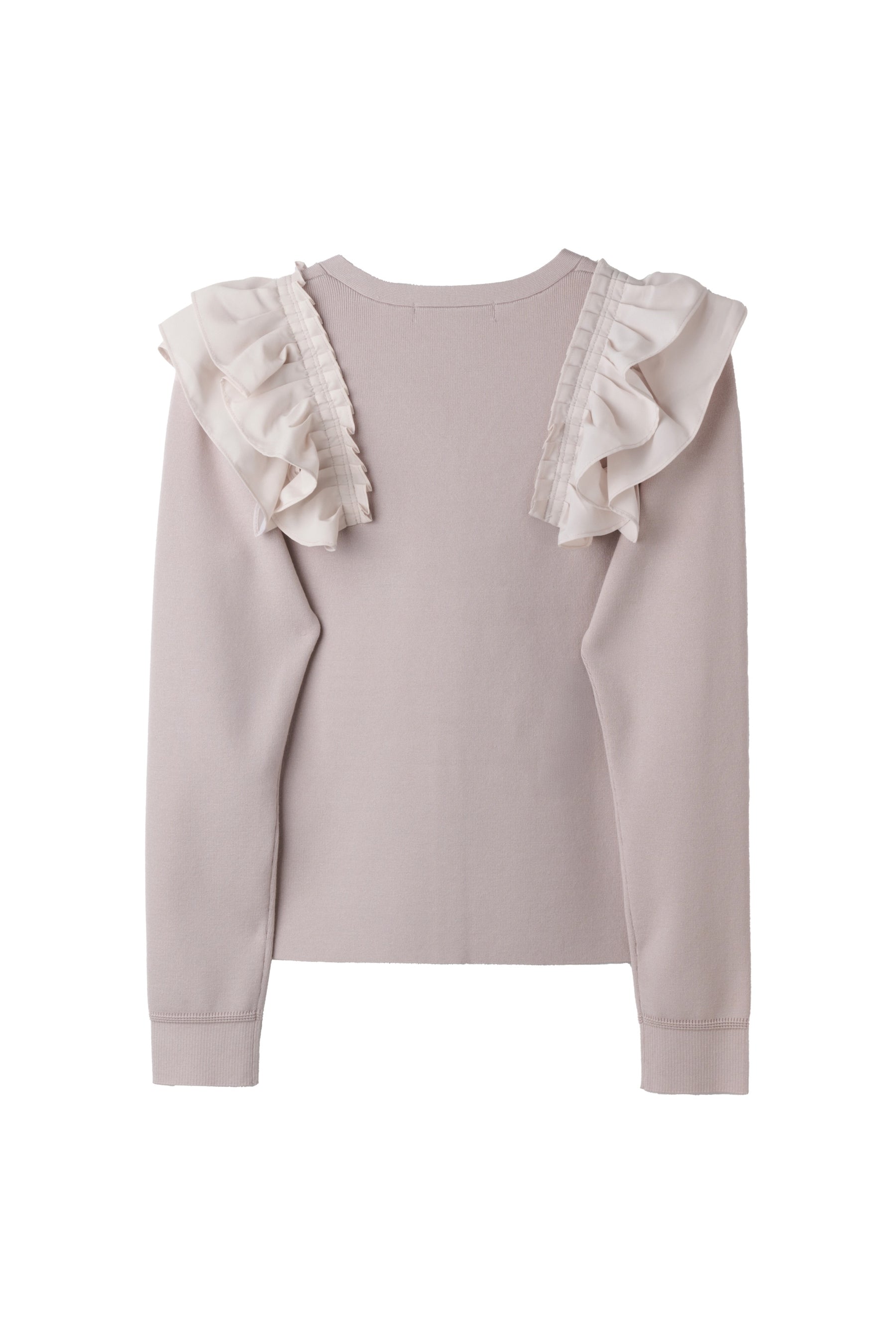 off white] Ruffle Pleated Knit Cardigan