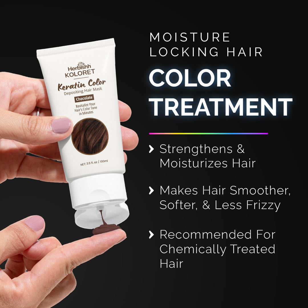 Chocolate Hair Color Depositing Mask | Keratin Hair Mask with