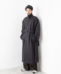 stein / シュタイン】OVERSIZED LAYERED SINGLE COAT - DARK CHARCOAL
